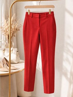 Banana Republic Sloan Fit Ankle Pants Size 2 Red Stretch Work Dress Trouser